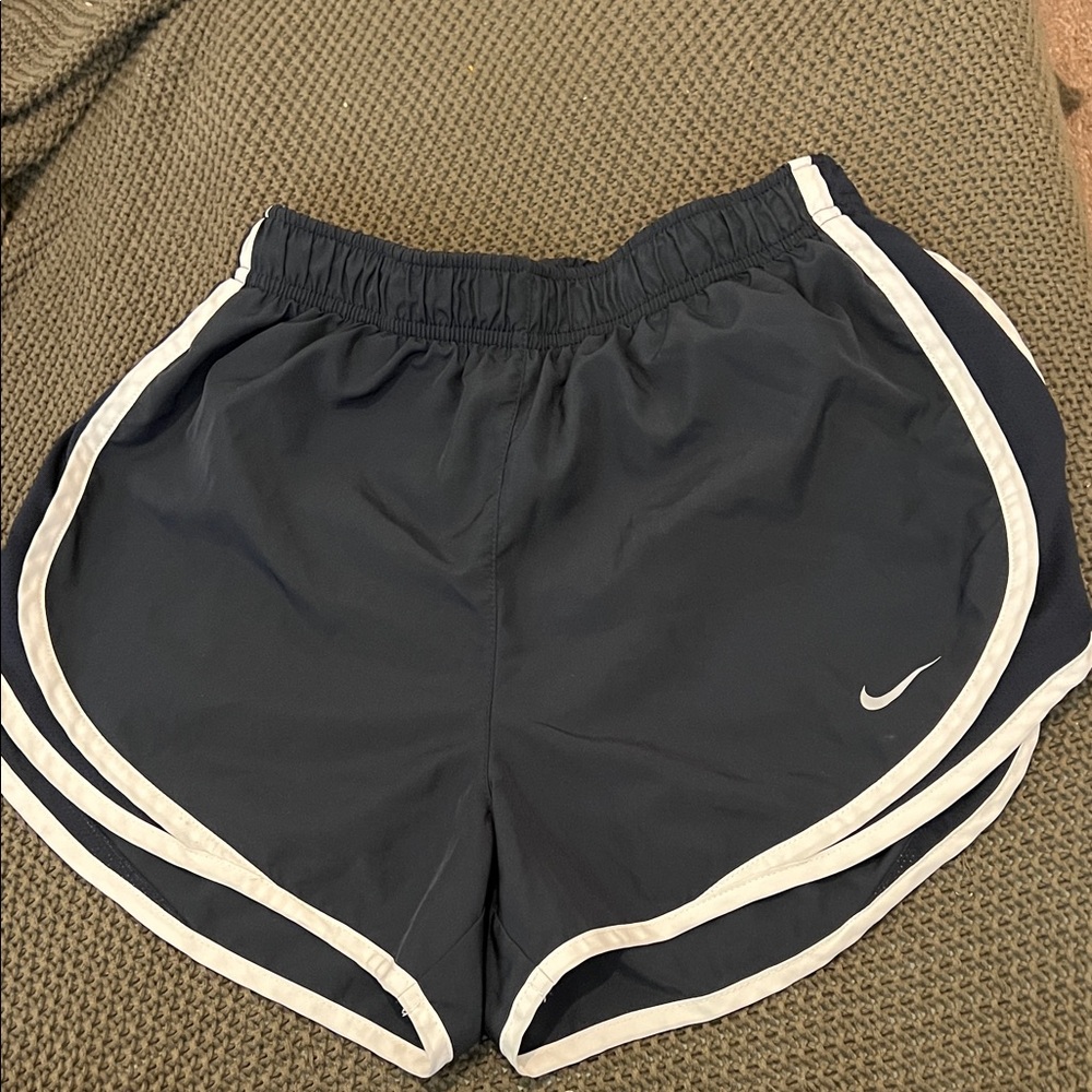 Nike Women's Navy and White Athletic Shorts